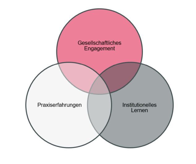 Diagramm der Überschneidung in den Entwicklungsbereiche beim Service Learning