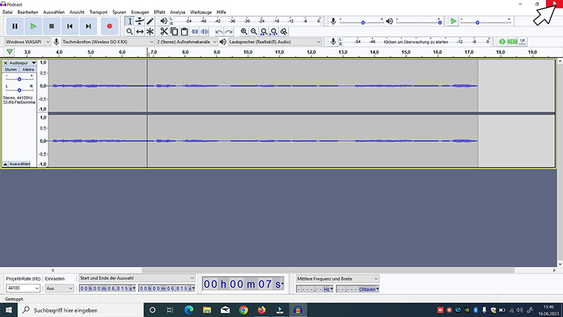 Audacity beenden